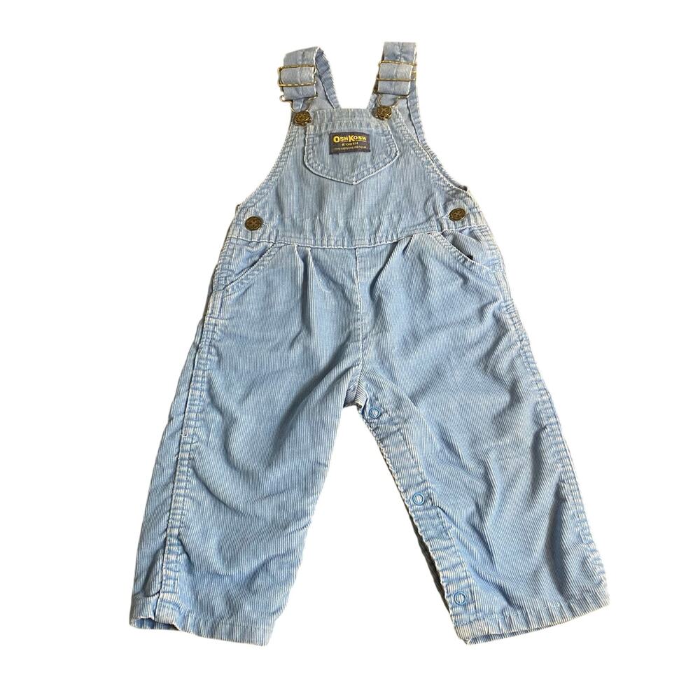 OshKosh B'gosh VTG light blue corduroy adjustable overall pants SIZE 24M‎